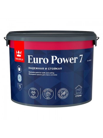 Краска моющаяся Tikkurila (Тиккурила) Euro Power 7 База А 9 л